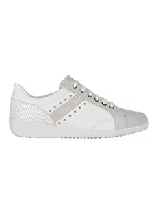 Geox Skórzane sneakersy "Myria" w kolorze biało-beżowym - Trampki damskie - miniaturka - grafika 1