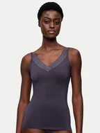 Piżamy damskie - Triumph Top Feel Of Modal 10221637 Szary Slim Fit - miniaturka - grafika 1