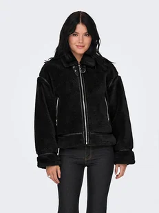 ONLY Pluszowa kurtka w kolorze czarnym - Kurtki damskie - miniaturka - grafika 1