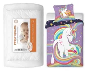 Pościel dla dzieci - Komplet do łóżeczka kołdra pościel podusia 100x135 jednorożec - miniaturka - grafika 1