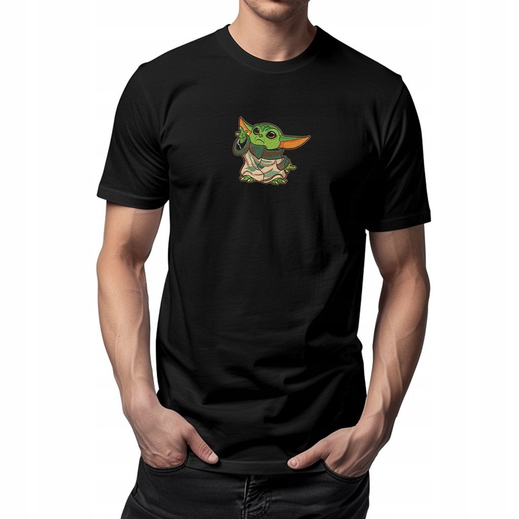 T-shirt Premium 100% Bawełna - Haft Yoda (Grogu) - Mandalorian Star Wars XS