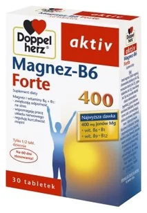 Queisser Pharma Doppelherz Aktiv Magnez + B6 Forte 400 30 szt. - Witaminy i minerały Queisser Pharma Doppelherz Aktiv Magnez + B6 Forte 400 30 szt. - Witaminy i minerały - miniaturka - grafika 1