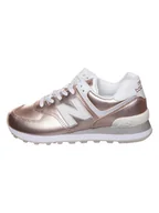 Trampki damskie - New Balance Skórzane sneakersy "574" w kolorze złotym - miniaturka - grafika 1