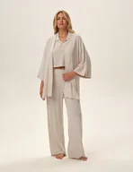 Bielizna nocna - Szlafrok damski Jen - beżowy M - miniaturka - grafika 1