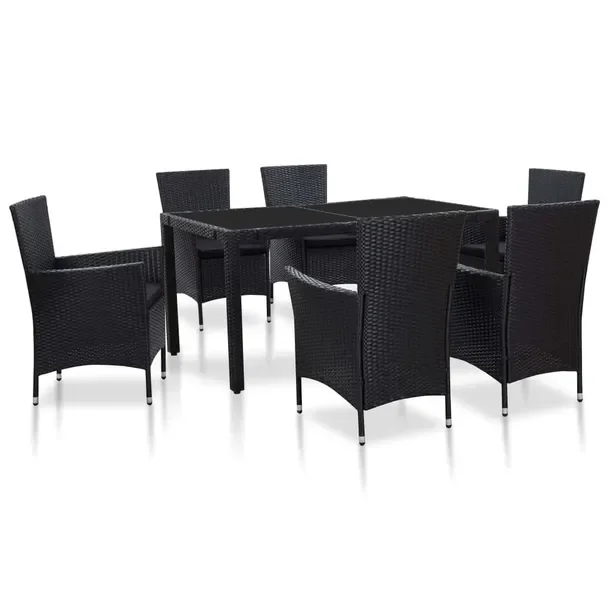 Zestaw mebli ogrodowych z polirattanu, stół 150x90x75 cm, krzesła 58x58x