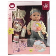 Lalki dla dziewczynek - LALKA BOBAS JAK ŻYWY NOWORODEK NIEMOWLAK DO KARMIENIA DZIECKO 40CM - miniaturka - grafika 1