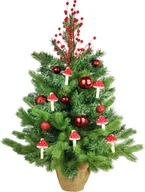 Choinki - Dekorowana sztuczna choinka MUCHOMOR 60 cm z oświetleniem LED W KWIATACH - miniaturka - grafika 1