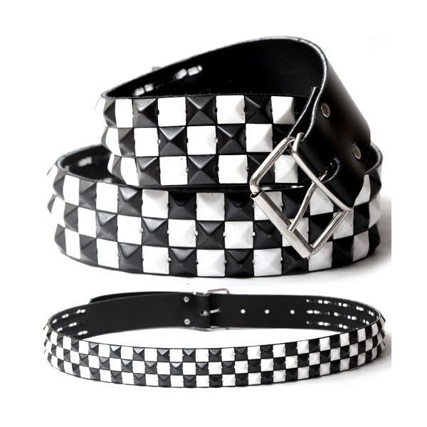 pasek z ćwiekami PYRAMID 3-RZĘDOWY skóra naturalna -M