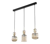 Lampy sufitowe - Lampa wisząca na lince SOPHIA 3xE14/10W/230V czarny/dymny beżowy - miniaturka - grafika 1