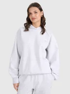 Bluzy damskie - 4F Bluza dresowa nierozpinana z kapturem uniseks - szara XS - miniaturka - grafika 1