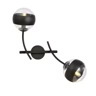 Lampy ścienne - Emibig Hunter kinkiet 2-punktowy czarny/transparentny 1101/K2 - miniaturka - grafika 1