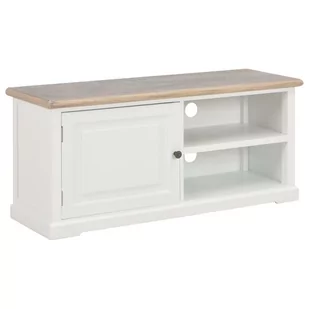 vidaXL Szafka pod TV, biała, 90x30x40 cm, drewniana - Szafki RTV - miniaturka - grafika 1
