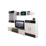 Inne meble do salonu - Meblościanka Solar MebloCross Biały Mat / Czarny Połysk - miniaturka - grafika 1