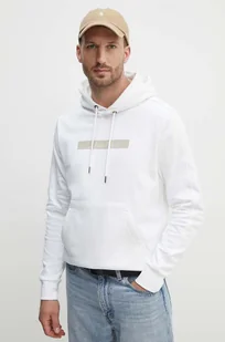 Calvin Klein bluza bawełniana męska kolor biały z kapturem z aplikacją K10K113090 - Bluzy męskie - miniaturka - grafika 1