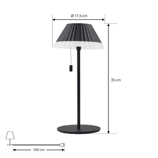 Lindby Lampa stołowa LED Ilvi, czarna, aluminium, Ø 17,5 cm - Lampy stojące - miniaturka - grafika 1