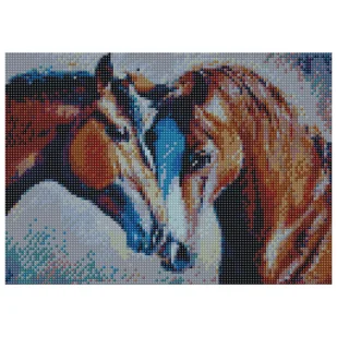 Mozaika diamentowa, haft 30x40 Konie v6 Flamingo line - Zabawki kreatywne - miniaturka - grafika 1