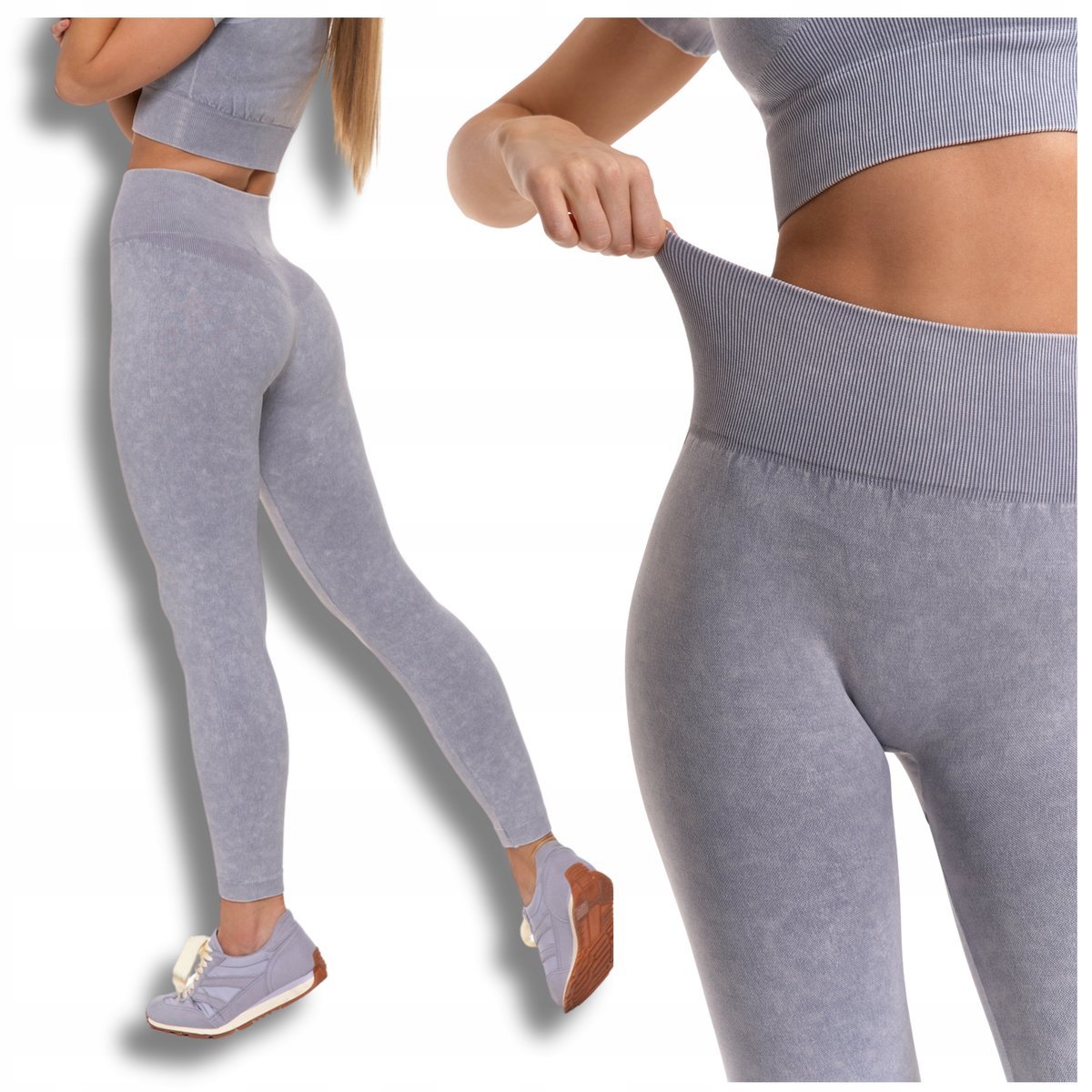 Legginsy Damskie Sportowe Wysoki Stan Kryjące Elastyczne Wygodne MORAJ L/XL