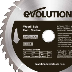 Evolution Tarcza do cięcia drewna 230 mm 40 zębów EVO-230-40-D - Tarcze do pił - miniaturka - grafika 2
