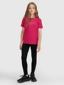 Spodnie i spodenki dla dziewczynek - 4F Legginsy dzianinowe dziewczęce - czarne 128 (7-8 lat) - miniaturka - grafika 1