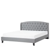 Łóżka - Beliani Łóżko jasnoszare tapicerowane 180x200 cm BORDEAUX - miniaturka - grafika 1