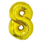 Balony i akcesoria - GoDan Balon foliowy cyfra 8, 14", złota FG-C35Z8 - miniaturka - grafika 1