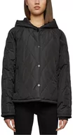 Kurtki damskie - Urban Classics Damska kurtka damska Oversized Diamond Quilted Hooded Jacket black M, czarny, M - miniaturka - grafika 1