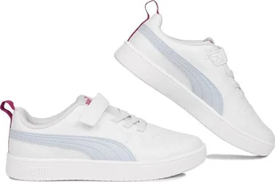 Puma Buty dla dzieci Puma Rickie AC PS biało-niebieskie 385836 21 32 - Buty dla dziewczynek - miniaturka - grafika 1