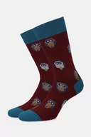 Skarpetki męskie - Skarpety Bordowe Sowy - miniaturka - grafika 1