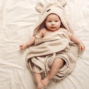 Okrycia kąpielowe dla dzieci - Baby Steps Ręcznik Bambusowy Miś Ecri Rozmiar S 85 X 90 Cm - miniaturka - grafika 1