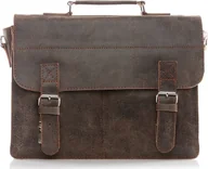 Teczki i aktówki - Belveder Skórzana torba na ramię Vintage beżowa BV35 - miniaturka - grafika 1