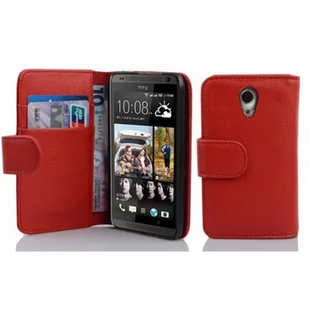 Cadorabo pokrowiec ochronny na HTC Desire 700 w kolorze czerwonym etui na telefon komórkowy pokrowiec na tył imitacja skóry torba - Etui i futerały do telefonów - miniaturka - grafika 1