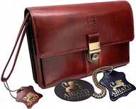 Nerki - Ekskluzywna Skórzana Saszetka Męska Abiatti Skóra Licowa Brązowa Organizer - miniaturka - grafika 1