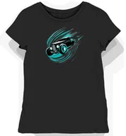 Koszulki i topy damskie - Koszulka damska czarna z motywem turkusowego koła M - Empik - miniaturka - grafika 1