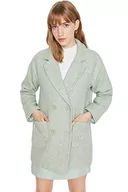 Płaszcze damskie - Trendyol Damski płaszcz z klapą, jednokolorowy, oversize, miętowy, 38, Miętowy, 64 - miniaturka - grafika 1