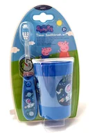 Szczoteczki do zębów - Szczoteczka do zębów z czasomierzem + kubek, Peppa, Niebieska - miniaturka - grafika 1