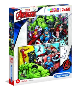 Clementoni Puzzle 2x60 elementy Super Kolor Avengers - Puzzle - miniaturka - grafika 1