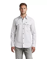 Koszule męskie - G-STAR RAW Men's Marine Slim koszula męska, wielokolorowa (Oyster Mushroom/White Oxford 7665-D877), L, Wielokolorowy (Oyster Mushroom/White Oxford 7665-d877), L - miniaturka - grafika 1