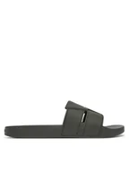 Klapki i japonki męskie - Calvin Klein Klapki Pool Slide Double T HM0HM01752 Khaki - miniaturka - grafika 1