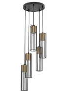 Lampy sufitowe - Fobia lampa wisząca 5-punktowa czarna/złota 33461 - miniaturka - grafika 1