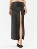 Spódnice - Rinascimento Spódnica z imitacji skóry CFC0115150003 Czarny Regular Fit - miniaturka - grafika 1