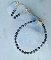 Bransoletki - Pozłacana bransoletka z błękitnymi szafirami - miniaturka - grafika 1