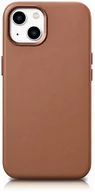 Etui i futerały do telefonów - iCarer Case Leather pokrowiec etui z naturalnej skóry do iPhone 14 brązowy (WMI14220705-BN) (kompatybilne z MagSafe) - miniaturka - grafika 1