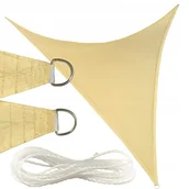 Markizy - ŻAGIEL PRZECIWSŁONECZNY TRÓJKĄTNY OGRODOWY UV ZACIENIACZ 3x3x3m BEŻOWY - miniaturka - grafika 1