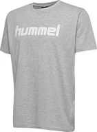 Bluzy męskie - Hummel HMLGO T-Shirt męski S/S, bawełniany, z logo, szary, xl - miniaturka - grafika 1