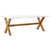 Stoły ogrodowe - Stół Ogrodowy Betonowy 200 X 100 Cm Biały Olbia - miniaturka - grafika 1