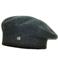 Czapki damskie - Beret damski CARMELITA Czarny/zielony pepitka - miniaturka - grafika 1