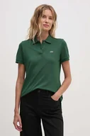 Koszulki i topy damskie - Lacoste t-shirt bawełniany damski kolor zielony z kołnierzykiem - miniaturka - grafika 1