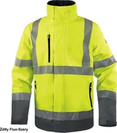 Kurtki męskie - Kurtka męska Delta Plus TRACK - kurtka ostrzegawcza ocieplana z poliestru powlekanego PU 4 kieszenie. tkanina pikowana, poliester ripstop - pomarańczowy fluo-szary 4XL - miniaturka - grafika 1