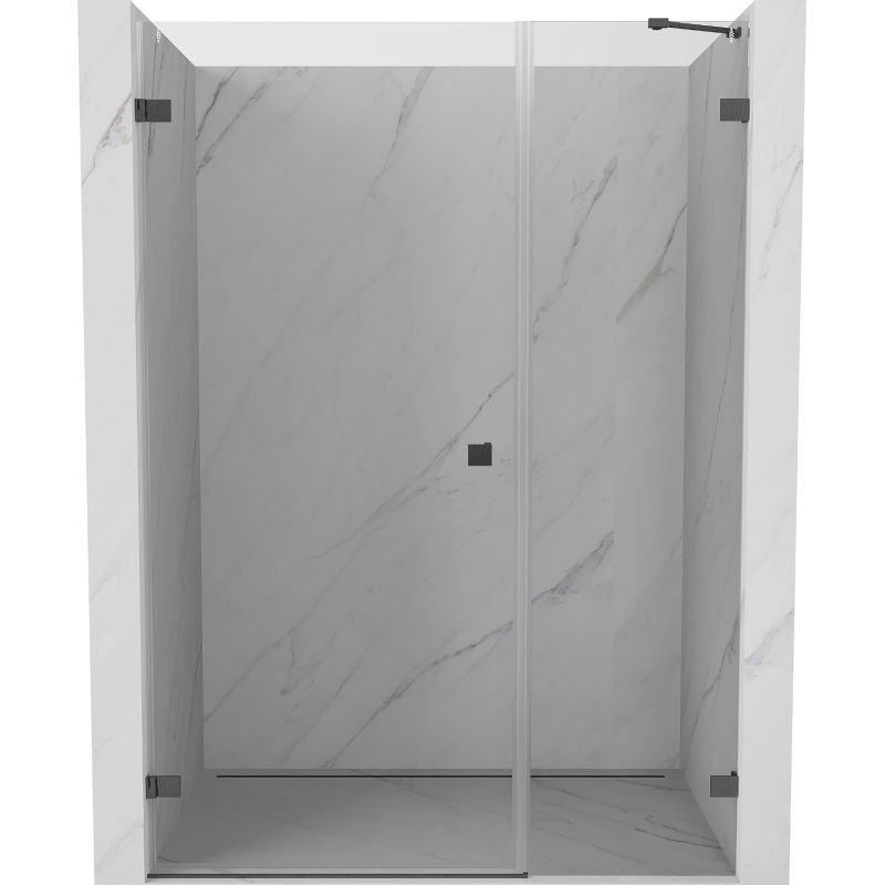 Mexen Lunar-B drzwi prysznicowe uchylne lewe 115 cm, transparent, gun gray szczotkowany - 832S-115-050-66-00-L