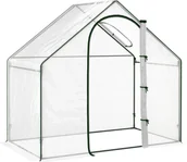 Szklarnie ogrodowe - Outsunny szklarnia foliowa 1,8 x 1 x 1,68 m szklarnia pomidorowa z drzwiami rolowanymi, oknem, szklarnia pomidorowa do ogrodu, na balkon, stalowa, ciemnozielona - miniaturka - grafika 1
